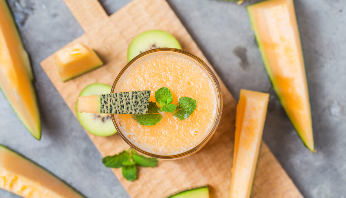 juice-melon-with-mint-glass-jar-table-hami-melon